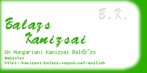 balazs kanizsai business card